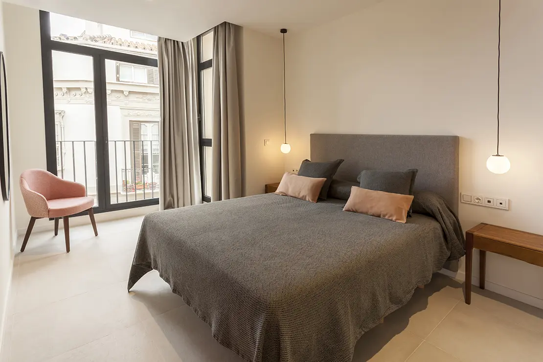 One-bedroom apartments - Double bed view