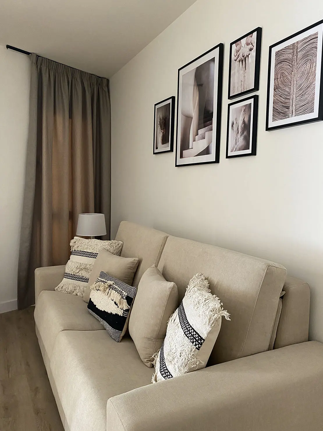 One-bedroom apartment - Sofa detail with cushions